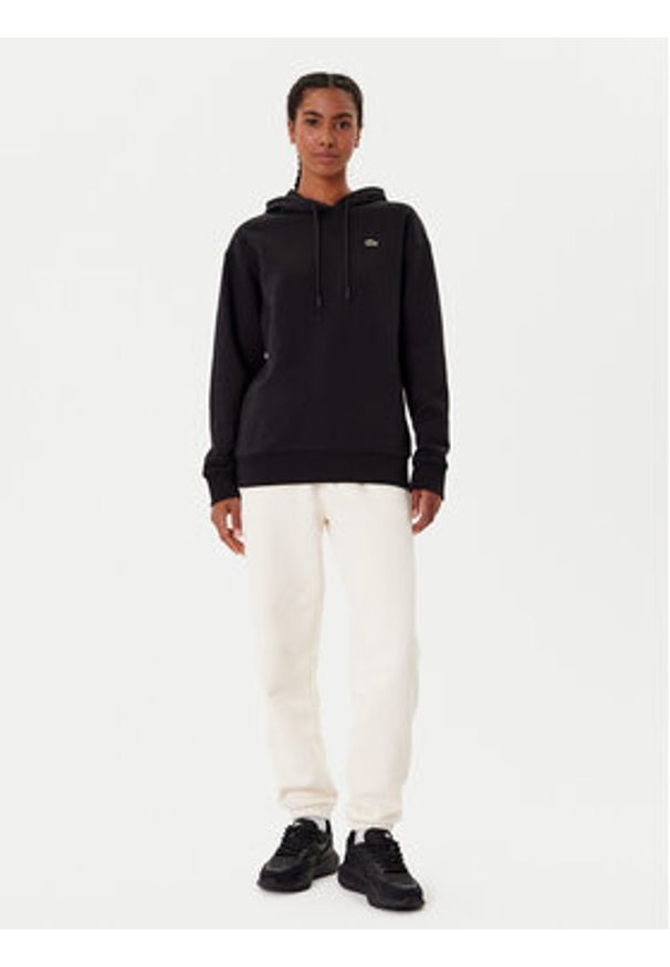 Lacoste Bluza SF7612 Czarny Oversize. Kolor: czarny. Materiał: bawełna