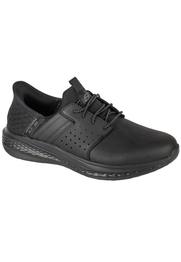 skechers - Buty sportowe Sneakersy męskie, Slip-Ins: Slade - Zachary. Kolor: czarny. Sport: turystyka piesza, fitness