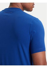 Karl Lagerfeld - KARL LAGERFELD T-Shirt 755710 553224 Niebieski Slim Fit. Typ kołnierza: dekolt w karo. Kolor: niebieski. Materiał: bawełna