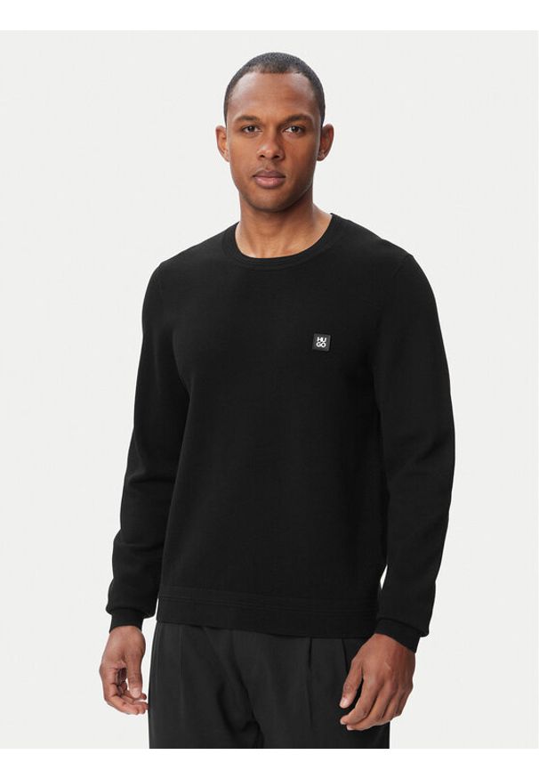 Hugo - HUGO Sweter Setallo 50564244 Czarny Regular Fit. Kolor: czarny. Materiał: wiskoza