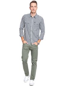 Lee - LEE SPODNIE MĘSKIE DAREN ZIP FLY LICHEN GREEN L707LA82 112118251. Materiał: materiał
