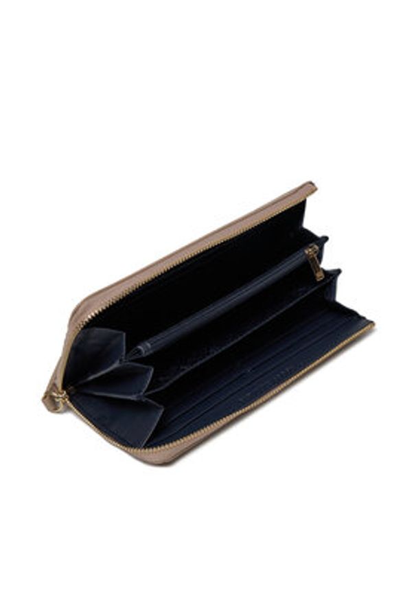 TOMMY HILFIGER - Tommy Hilfiger Duży Portfel Damski Th Refined Large Za Mono AW0AW15756 Szary. Kolor: szary. Materiał: skóra