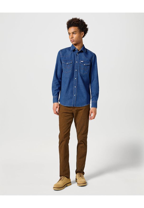 Wrangler - WRANGLER MĘSKA KOSZULA WESTERN SHIRT DARK STONE 112357192 W5B4015411