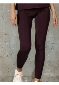 Sinsay - Legginsy sportowe - bordowy. Kolor: czerwony. Styl: sportowy