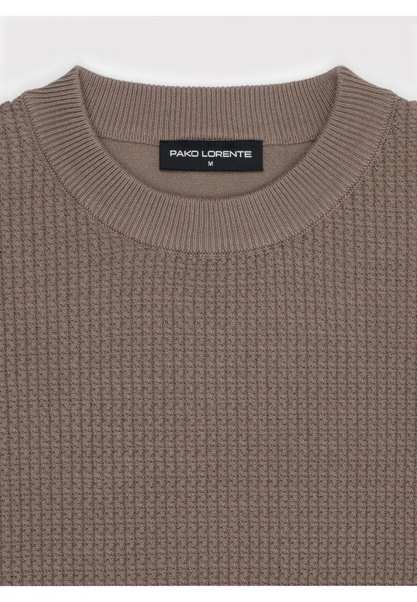 Pako Lorente - PAKO LORENTE – Brązowy sweter męski. Kolor: turkusowy, brązowy. Materiał: bawełna, poliamid. Sezon: jesień