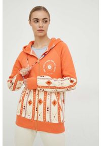 Femi Stories bluza damska kolor pomarańczowy z kapturem wzorzysta. Typ kołnierza: kaptur. Kolor: pomarańczowy. Długość rękawa: raglanowy rękaw #1