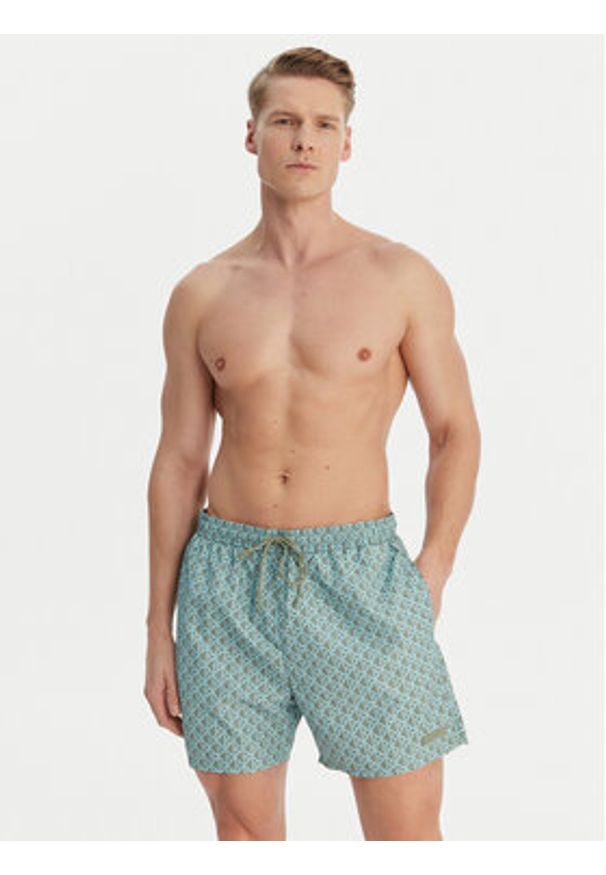 Calvin Klein Swimwear Szorty kąpielowe LV00N61027 Zielony Regular Fit. Kolor: zielony. Materiał: syntetyk