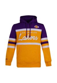 Mitchell & Ness - Bluza z kapturem Los Angeles Lakers NBA Head Coach. Typ kołnierza: kaptur. Kolor: fioletowy, wielokolorowy, żółty. Sport: koszykówka #1