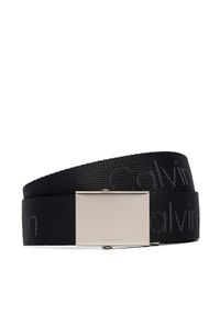 Calvin Klein Pasek Męski Logo Webbing Plaque 38Mm Fixed LV04D7075G Czarny. Kolor: czarny. Materiał: materiał #1