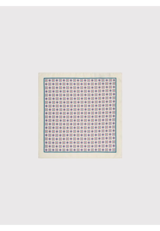 Pako Lorente - PAKO LORENTE –Beżowa poszetka w kolorowy mikrowzór. Kolor: beżowy. Materiał: poliester. Wzór: kolorowy