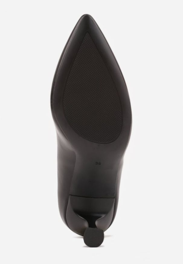 Renee - Czarne Czółenka na Geometrycznej Szpilce Iolissa. Okazja: na co dzień. Kolor: czarny. Wzór: geometria. Obcas: na obcasie. Styl: casual. Wysokość obcasa: średni