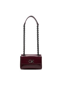 Calvin Klein Torebka Re-Lock Sm Shoulder K60K612558 Bordowy. Kolor: czerwony. Materiał: skórzane #4