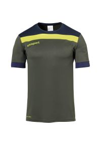UHLSPORT - Polo Uhlsport Offense 23. Typ kołnierza: polo. Kolor: niebieski, zielony, wielokolorowy. Materiał: materiał. Długość rękawa: krótki rękaw. Długość: krótkie. Sport: piłka nożna
