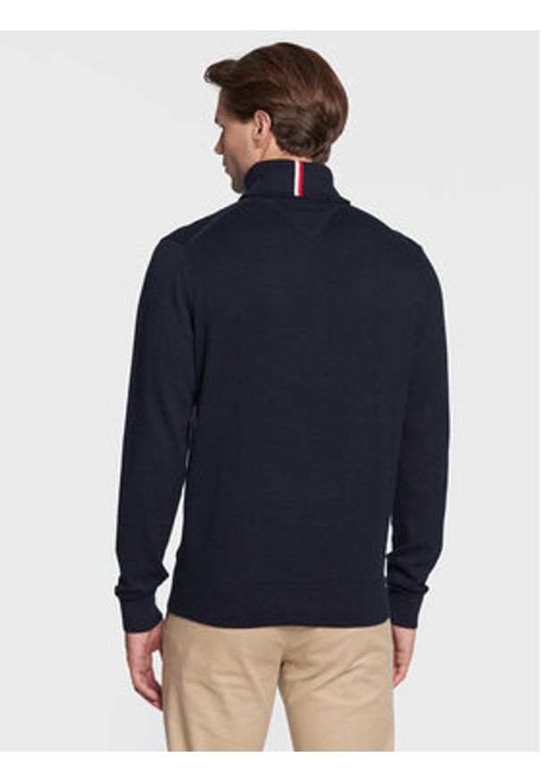 TOMMY HILFIGER - Tommy Hilfiger Golf Pima MW0MW28048 Granatowy Regular Fit. Typ kołnierza: golf. Kolor: niebieski. Materiał: bawełna