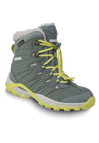 Buty zimowe dziecięce MEINDL Calgary Junior GTX, z membraną Gore-Tex. Kolor: zielony. Technologia: Gore-Tex. Sezon: zima