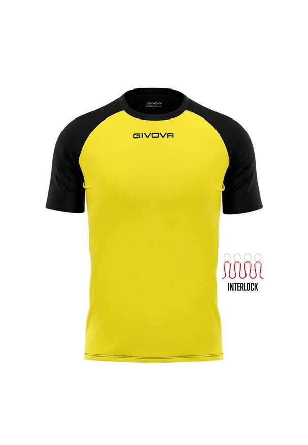 Koszulka piłkarska dla dorosłych Givova Capo MC. Kolor: wielokolorowy, żółty, czarny. Sport: piłka nożna