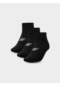 4f - Skarpety casual za kostkę (3-pack) damskie. Kolor: czarny. Materiał: materiał, bawełna