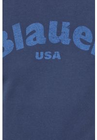 Blauer bluza bawełniana męska z nadrukiem. Okazja: na co dzień. Kolor: niebieski. Materiał: bawełna. Długość rękawa: raglanowy rękaw. Wzór: nadruk. Styl: casual #2