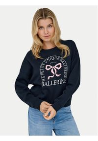 only - ONLY Bluza 15254183 Granatowy Loose Fit. Kolor: niebieski. Materiał: bawełna #4