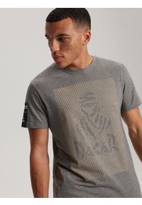 Diverse - T-shirt męski z nadrukiem DKR D 0823 S1824 - szary - Rozmiar: XL. Kolor: szary. Materiał: wiskoza, bawełna. Wzór: nadruk
