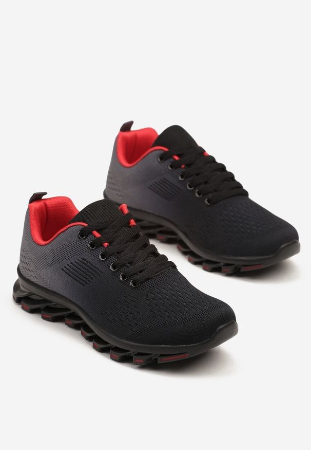 Born2be - Czarno-Szare Buty Sportowe Sneakersy Ozdobione Cieniowaniem Hanetdane. Okazja: na co dzień. Kolor: czarny. Materiał: jeans. Wzór: aplikacja. Obcas: na płaskiej podeszwie