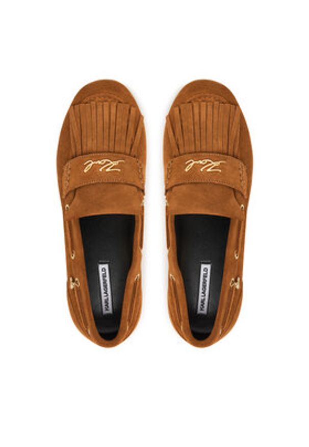 Karl Lagerfeld - KARL LAGERFELD Mokasyny Marlee KL41329A Brązowy. Kolor: brązowy. Materiał: zamsz, skóra