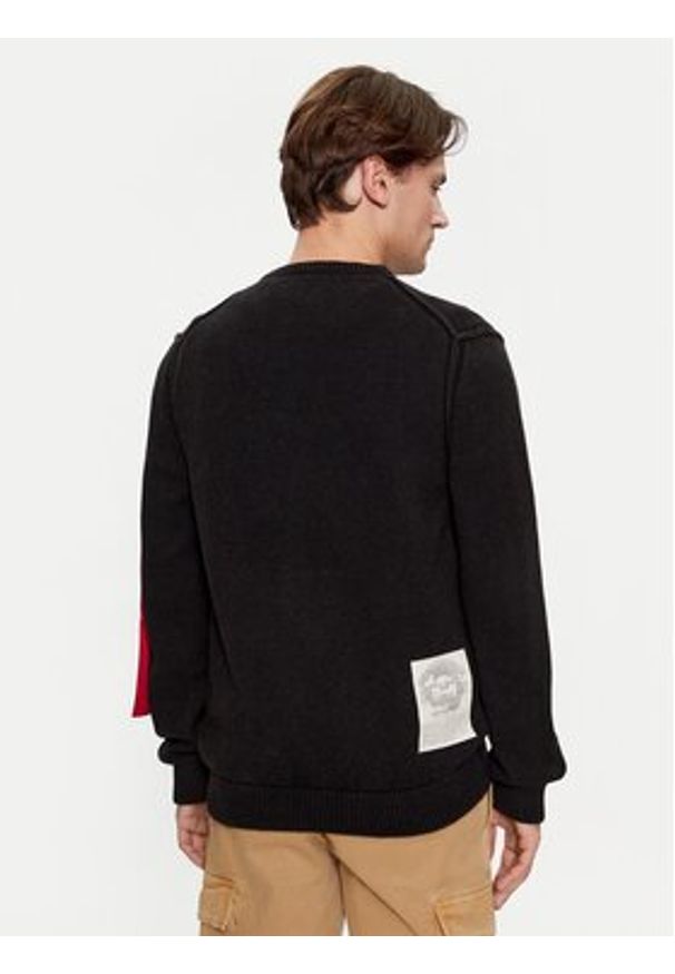 Aeronautica Militare Sweter 232MA1460L518 Czarny Regular Fit. Kolor: czarny. Materiał: bawełna