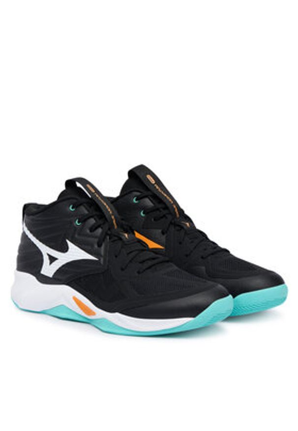 Mizuno Buty halowe Wave Momentum Pro Mid V1GA2545 Czarny. Kolor: czarny. Materiał: skóra. Model: Mizuno Wave