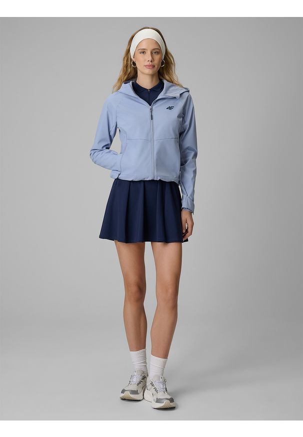 4f - 4F Kurtka softshell wiatroodporna membrana 5000 damska - niebieska L. Kolor: niebieski. Materiał: softshell. Wzór: gładki