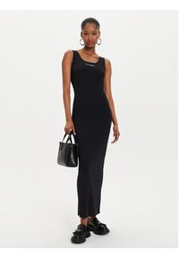 Karl Lagerfeld - KARL LAGERFELD Sukienka letnia 245W1332 Czarny Slim Fit. Typ kołnierza: dekolt w karo. Kolor: czarny. Materiał: syntetyk. Sezon: lato #4
