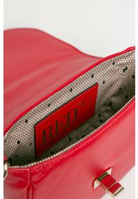 Red Valentino - Torebka skórzana. Kolor: czerwony. Wzór: gładki. Materiał: skórzane. Rozmiar: małe. Styl: klasyczny #6