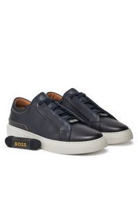 BOSS Sneakersy Gary 50546855 Granatowy. Kolor: niebieski. Materiał: skóra