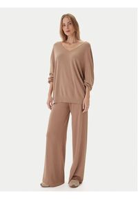Kontatto Sweter 3M0815C Beżowy Relaxed Fit. Kolor: beżowy. Materiał: syntetyk #5