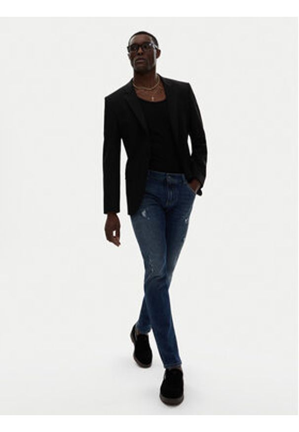 DOLCE & GABBANA - Dolce&Gabbana Jeansy GY07CD G8LN7 Granatowy Slim Fit. Kolor: niebieski