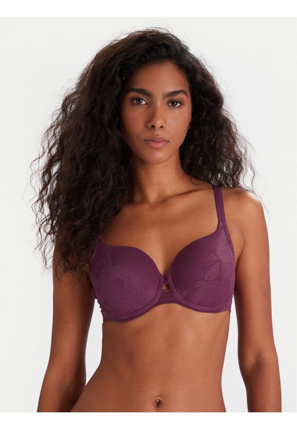 Triumph Biustonosz z fiszbiną Wild Rose Sensation 10205990 Fioletowy. Kolor: fioletowy. Materiał: syntetyk