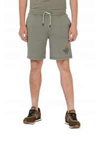 Aeronautica Militare - AERONAUTICA MILITARE Bermudy zielone męskie, Rozmiar XXL. Kolor: zielony. Materiał: bawełna, dresówka. Wzór: haft #1