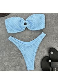 Intica - Strój kąpielowy bez ramiączek z dopasowanymi majtkami Khalani. Kolor: niebieski. Materiał: materiał. Długość: długie