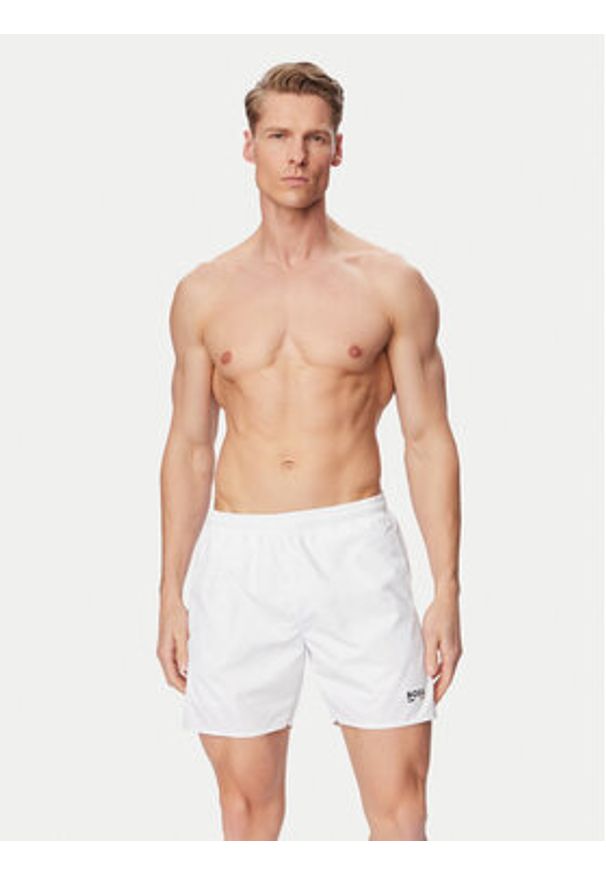 BOSS Szorty kąpielowe Swordfish 50554613 Beżowy jasny Regular Fit. Kolor: beżowy. Materiał: syntetyk