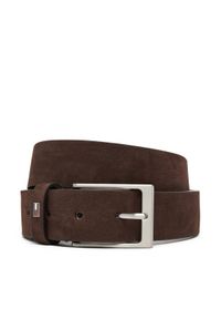 TOMMY HILFIGER - Tommy Hilfiger Pasek Męski Layton 3.5 Nubuck AM0AM13754 Brązowy. Kolor: brązowy. Materiał: skóra
