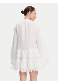 BARDOT Sukienka letnia Antonia Lace Trim 59849DB Biały Relaxed Fit. Kolor: biały. Materiał: len. Sezon: lato