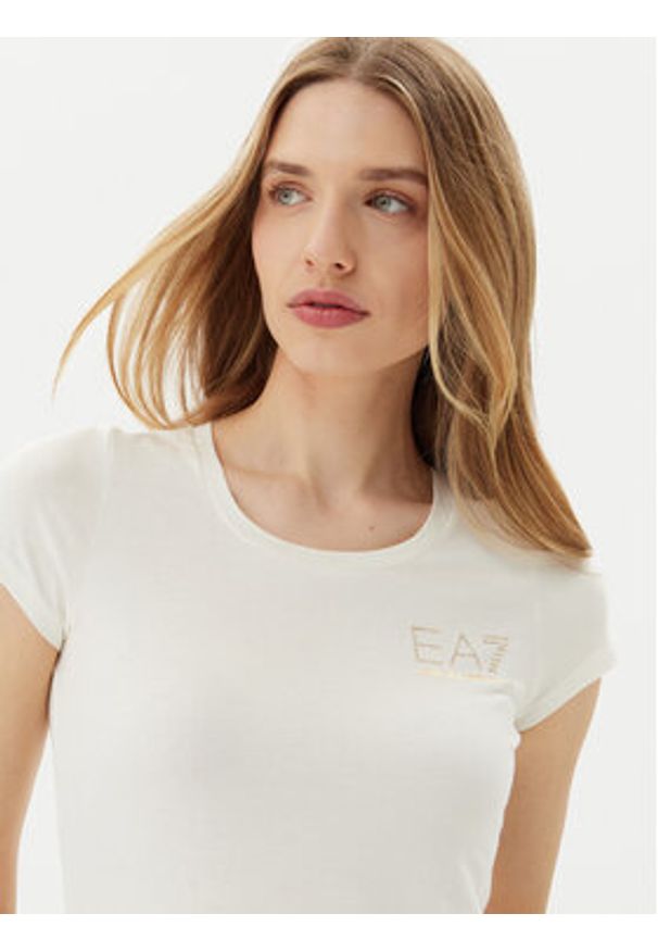 EA7 Emporio Armani T-Shirt 8NTT65 TJDQZ U0005 Biały Regular Fit. Kolor: biały. Materiał: bawełna