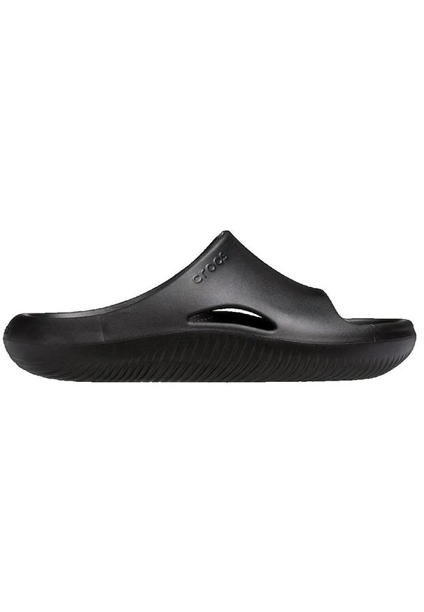 Klapki męskie Crocs Mellow Slide. Okazja: do domu. Kolor: czarny. Materiał: guma, syntetyk, materiał. Styl: sportowy