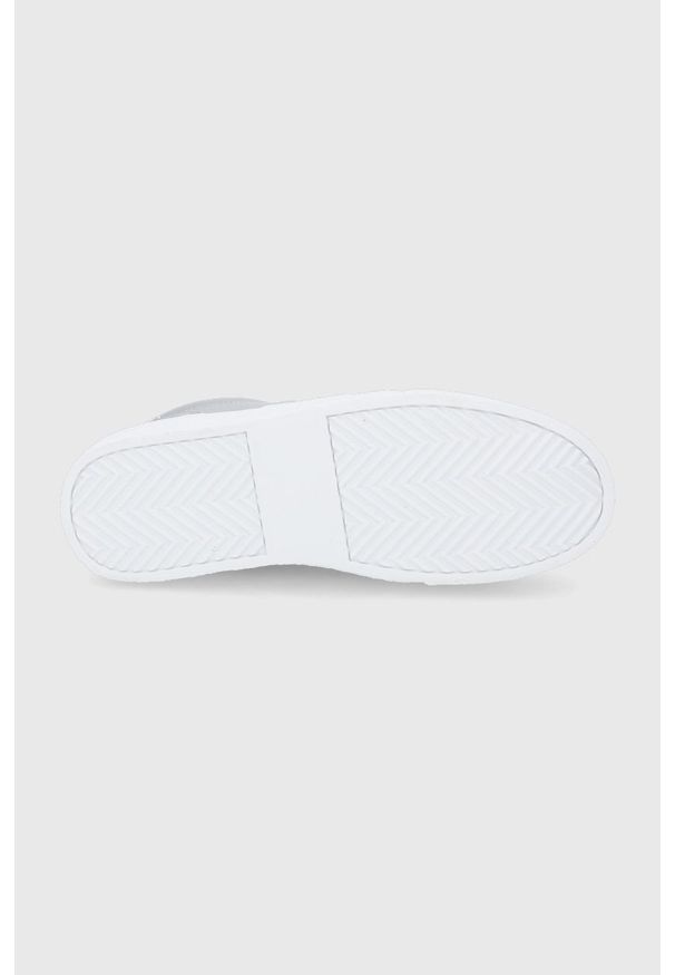 Trussardi Jeans - Trussardi Buty kolor szary na płaskiej podeszwie. Nosek buta: okrągły. Zapięcie: sznurówki. Kolor: szary. Materiał: guma. Obcas: na płaskiej podeszwie