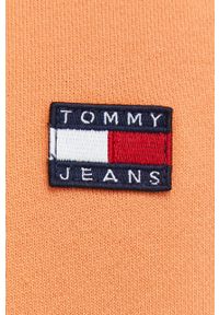 Tommy Jeans bluza bawełniana męska kolor pomarańczowy z kapturem z aplikacją. Typ kołnierza: kaptur. Kolor: pomarańczowy. Materiał: bawełna. Wzór: aplikacja #2