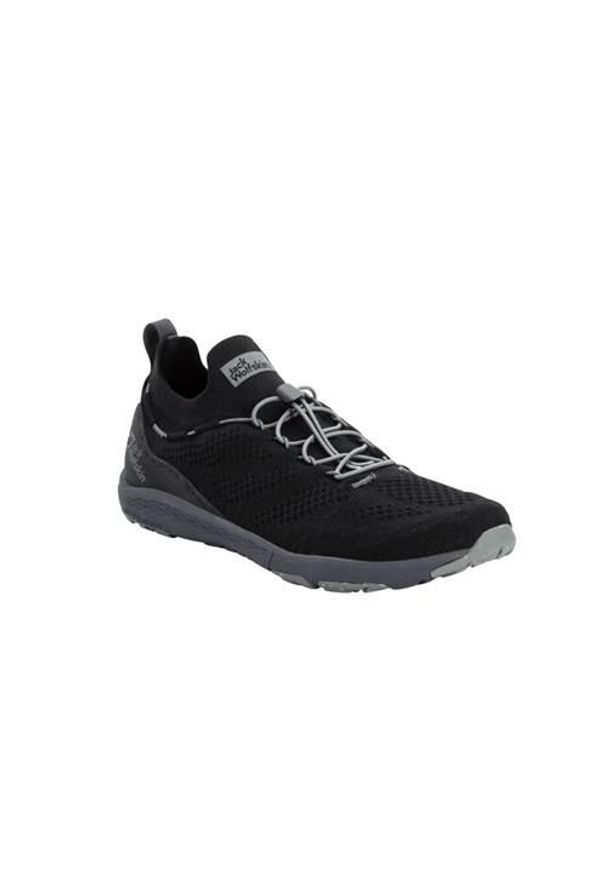 Buty do chodzenia męskie Jack Wolfskin Spirit Knit Low. Kolor: czarny, wielokolorowy. Materiał: syntetyk, tkanina, materiał. Szerokość cholewki: normalna. Sport: turystyka piesza