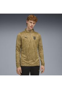 Puma - Męska bluza treningowa z zamkiem 1/4 RC Lens PUMA Matte Gold Black Beige. Kolor: czarny, wielokolorowy, beżowy. Sport: piłka nożna