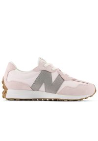 Buty młodzieżowe New Balance G32739V - różowe. Okazja: na co dzień. Zapięcie: sznurówki. Kolor: różowy. Materiał: syntetyk, materiał, zamsz, guma. Szerokość cholewki: normalna. Sezon: lato #1