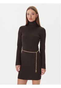 MICHAEL Michael Kors Sukienka dzianinowa MF583C633D Brązowy Slim Fit. Kolor: brązowy. Materiał: wiskoza #1
