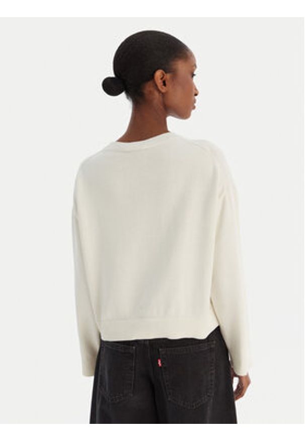 Calvin Klein Jeans Sweter Smooth LV047E304G Beżowy Regular Fit. Kolor: beżowy. Materiał: bawełna