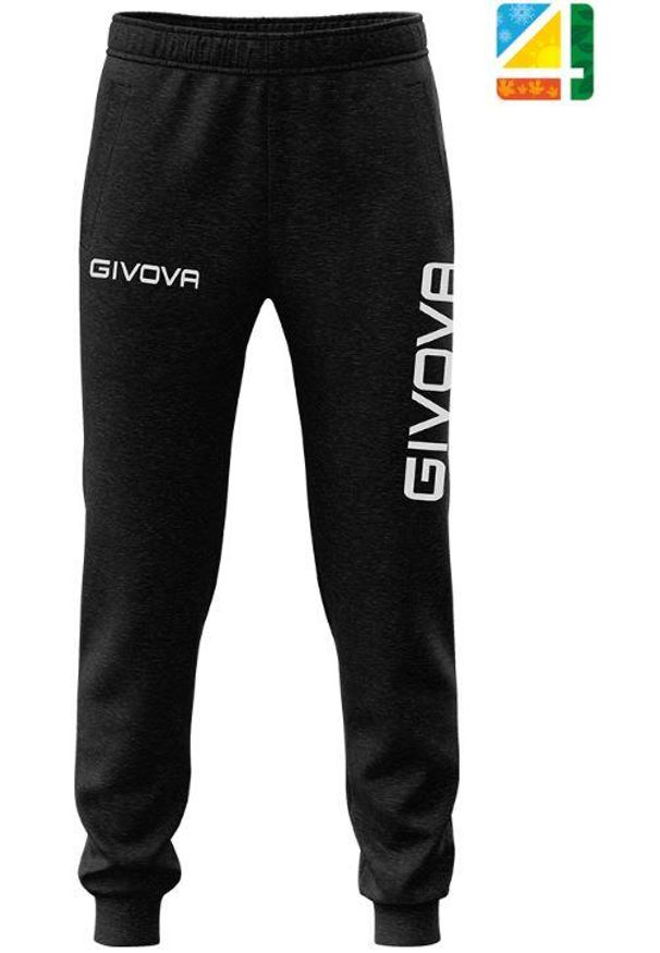 Givova Training Pants Big Logo Black 2xs - Unisex Sportswear. Kolor: czarny, wielokolorowy. Materiał: dresówka. Sport: joga i pilates, fitness